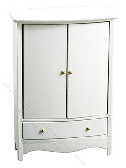 (image for) Miniature White Wardrobe for Dollhouses
