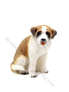 (image for) Miniature Smooth Coat Saint Bernard Dog for Dollhouses
