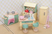(image for) Cherry Tree Dollhouse w/6 Rooms of Furniture and Doll Family