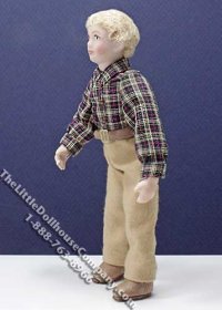 (image for) Miniature Child in Brown Shirt and Pants by Patsy Thomas