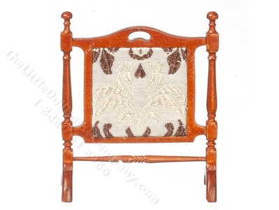 (image for) Miniature Walnut Fireplace Screen for Dollhouses