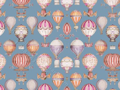 (image for) 1/2 Scale Hot Air Balloon Wallpaper for Dollhouses