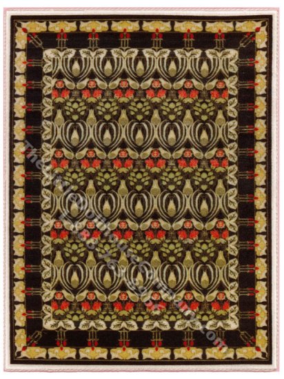 (image for) Miniature Signed Art Nouveau Rug for Dollhouses