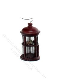 (image for) Miniature Handmade Wooden Birdcage for Dollhouses