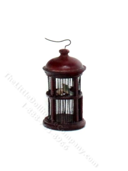 (image for) Miniature Handmade Wooden Birdcage for Dollhouses