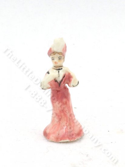 (image for) Miniature Royal Doulton of Lady in a Pink Dress and Hat