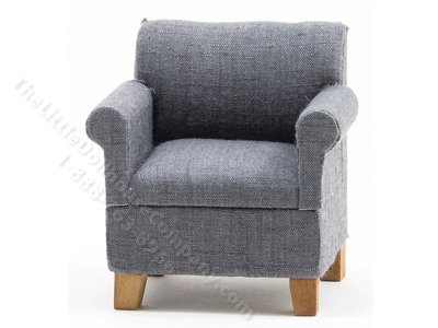 (image for) Miniature Dark Grey Armchair for Dollhouses