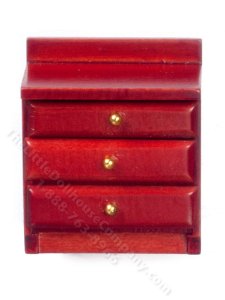 (image for) Miniature Pair of Mahogany Nightstand for Dollhouses