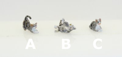 (image for) Miniature 1/4 Scale Grey Cat for Dollhouses