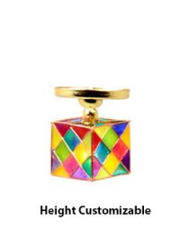 (image for) Dollhouse Miniature Tiffany Glass Square 3 Arm Hanging Light