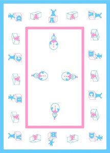 (image for) Miniature Pink/Blue Alphabet Rug