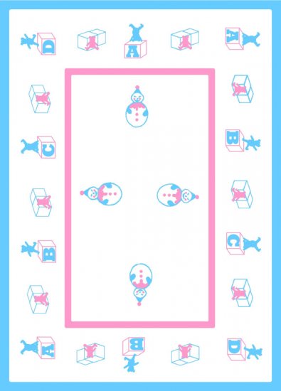 (image for) Miniature Pink/Blue Alphabet Rug