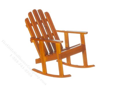 (image for) Miniature Walnut Adirondack Rocker for Dollhouses