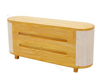 (image for) Miniature Rattan Caned Sideboard for Dollhouses