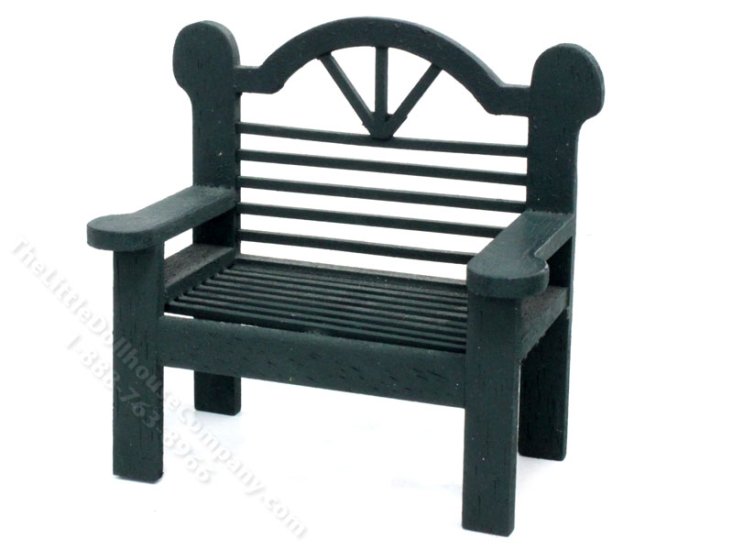 (image for) Miniature Green Wooden Garden Bench