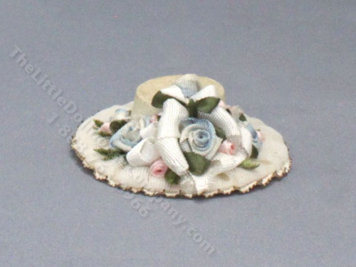 (image for) Vintage Miniature Cream Sun Hat for Dollhouses