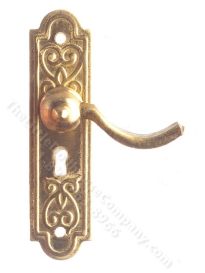 (image for) Miniature Brass Door Lever Handle for Dollhouses