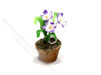 (image for) Miniature Purple Potted Flowers for Dollhouses
