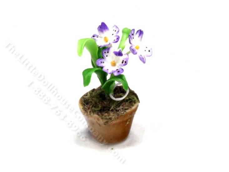 (image for) Miniature Purple Potted Flowers for Dollhouses
