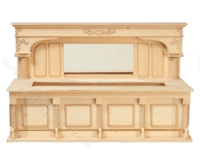 (image for) Miniature Unfinished Western Bar for Dollhouses