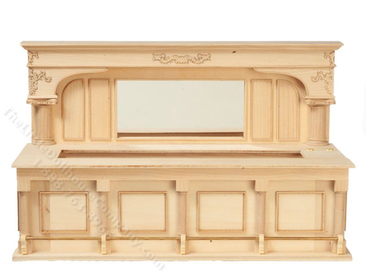 (image for) Miniature Unfinished Western Bar for Dollhouses
