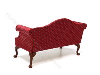 (image for) Miniature 3 piece Red Damask Camelback Living Room Set for Dollhouses