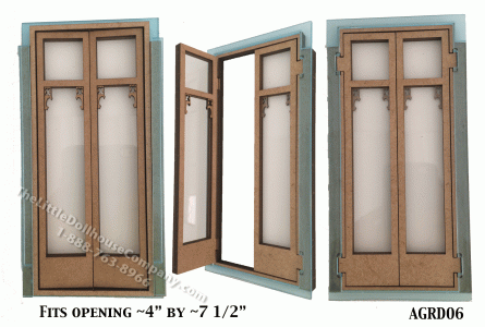 (image for) Dollhouse Miniature Split Glass Door Kit