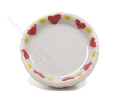 (image for) Miniature Hearts Pattern Deep Plate for Dollhouses