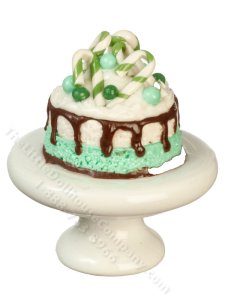 (image for) Miniature Christmas Cake on a Pedestal for Dollhouses