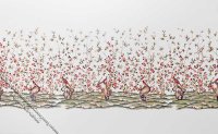 (image for) White Oriental Garden Scene Miniature Mural for Dollhouses