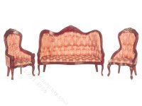 (image for) Miniature Walnut Victorian Living Room Set