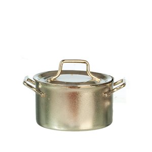 (image for) Miniature Large Steel Pot with Lid For Dollhouses