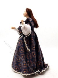 (image for) Miniature Handcrafted Tudor Woman in Peacock Dress