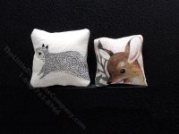 (image for) Miniature Pair of Deer and Raccoon Pillows