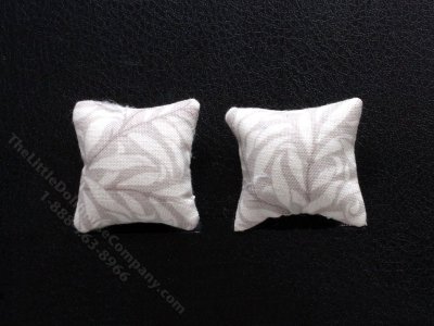 (image for) Miniature Pair of Grey and White Patterned Pillows