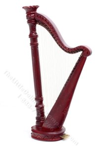 (image for) Miniature Mahogany Harp for Dollhouses