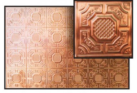 (image for) Dollhouse Scale Model Ceiling In Real Copper
