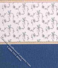 (image for) Miniature 3 pc. Floral Wallpaper With Blue Wainscotting Set