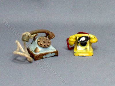 (image for) Pair of Vintage Miniature Rotary Dial Telephones for Dollhouses