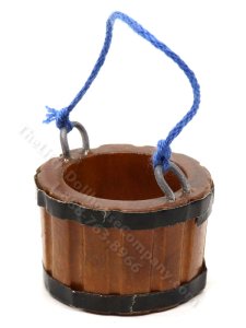 (image for) Miniature Wooden Bucket for Dollhouses