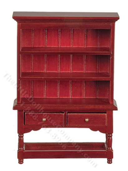 (image for) Miniature Mahogany Hutch for Dollhouses