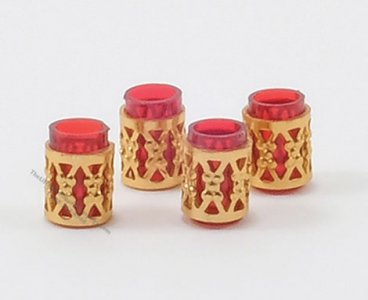 (image for) Miniature Red Tumbler with Filagree For Dollhouses