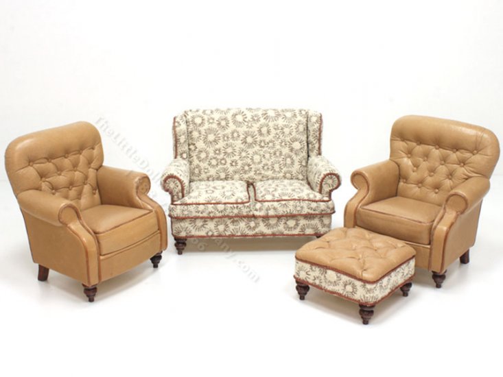 (image for) Miniature 4-piece Leather Living Room Set by Judith Blondell