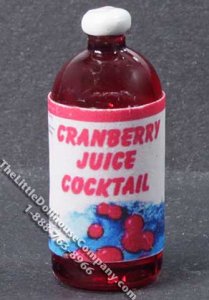 (image for) Miniature Bottle of Cranberry Juice for Dollhouses