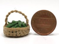 (image for) Miniature Oval Basket of Green Beans by Charlotte Willmott