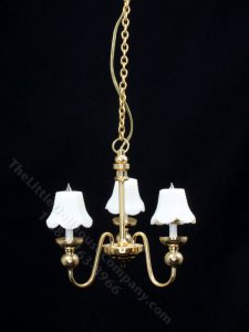 (image for) Miniature Shaded Brass Chandelier