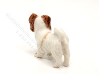 (image for) Miniature Porcelain Papillon Dog Figurine for Dollhouses - Brown