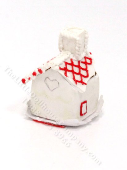 (image for) As Is Miniature White Gingerbread House for Dollhouses
