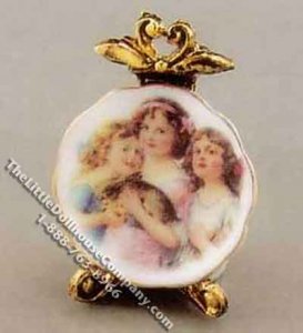 (image for) Miniature Antique Plate on Stand for Dollhouses