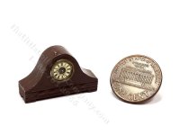 (image for) Miniature Westminster/Napoleon Style Marble Mantel Clock - Dark Brown